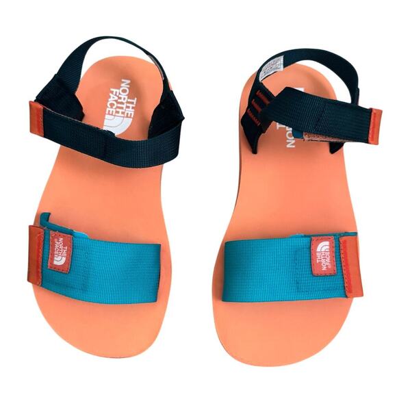 The North Face Skeena Sandal Kids Scuba Blue/Dusty Coral Orange SZ 2 - Picture 2 of 9
